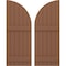 Ekena Millwork Americraft 6-Board (2 Batten) Wood Joined Board-n-Batten Shutters w/ Arch Top, ARW101BQ621X71BTH, PR ARW101BQ621X71BTH - alternate 1